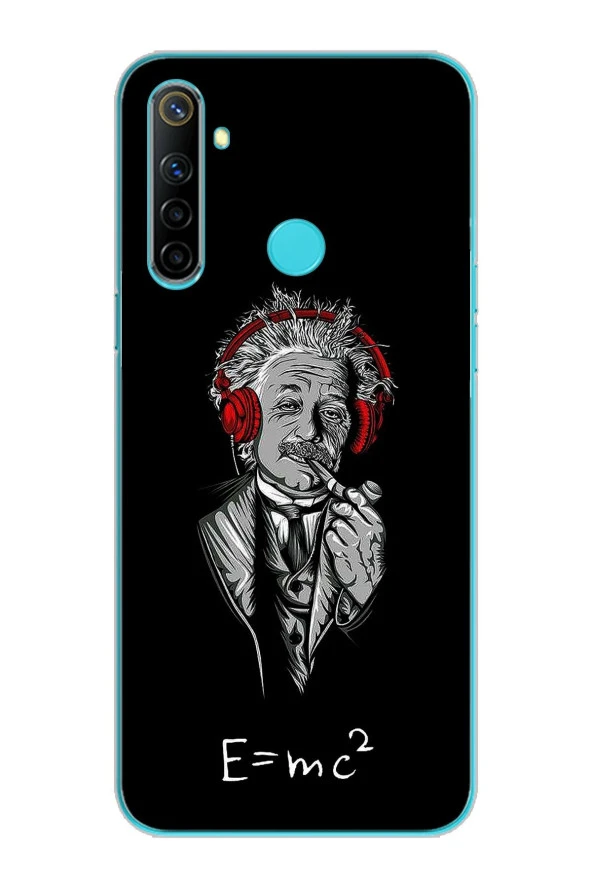 Einstein Tasarım Süper Şeffaf Silikon Telefon Kılıfı Oppo Realmi 6i