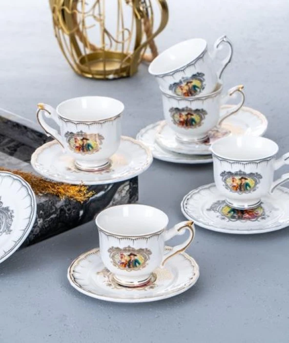 Acar Alessıa- 6'lı Porselen Kahve Fincan Takımı GRN-05025/12