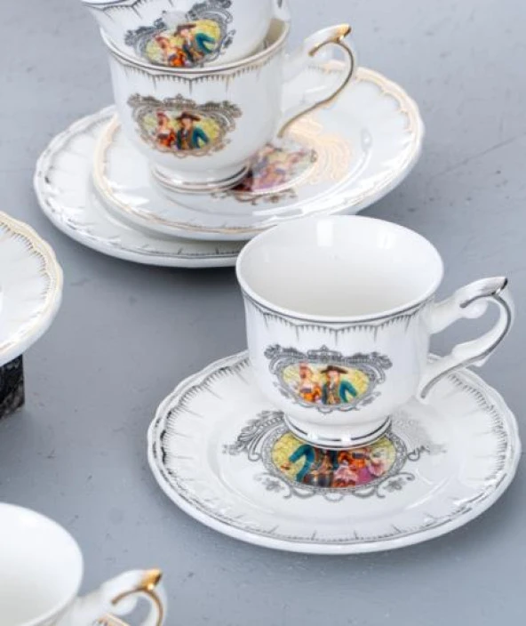 Acar Alessıa- 6'lı Porselen Kahve Fincan Takımı GRN-05025/12 - 2