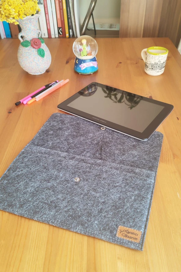 Keçe Tablet Kılıfı Antrasit Apple Samsung Asus Lenovo Casper Tüm Markalara Uyumlu - Resim 3