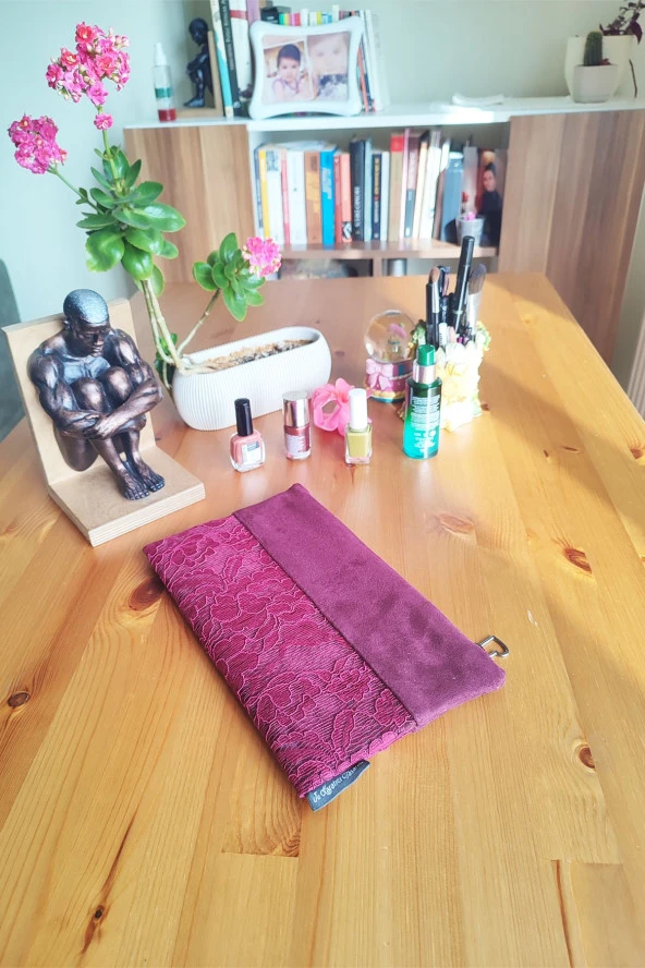 Kadın Portföy & Clutch Çanta Bordo - Resim 3