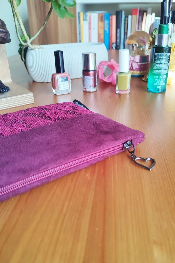 Kadın Portföy & Clutch Çanta Bordo - Resim 4