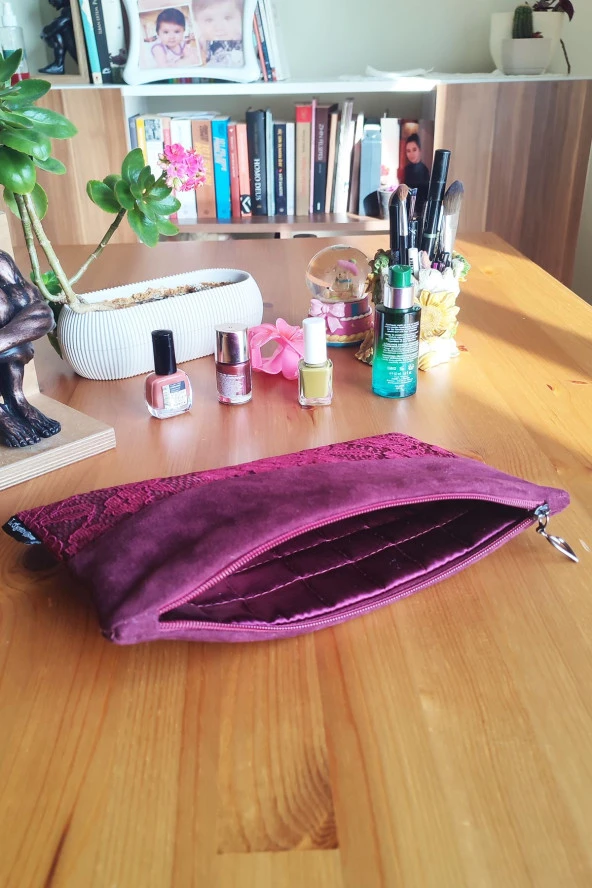 Kadın Portföy & Clutch Çanta Bordo - Resim 5