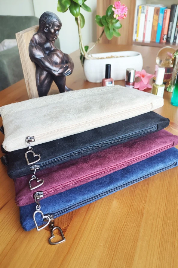 Kadın Portföy & Clutch Çanta Pudra - Resim 6