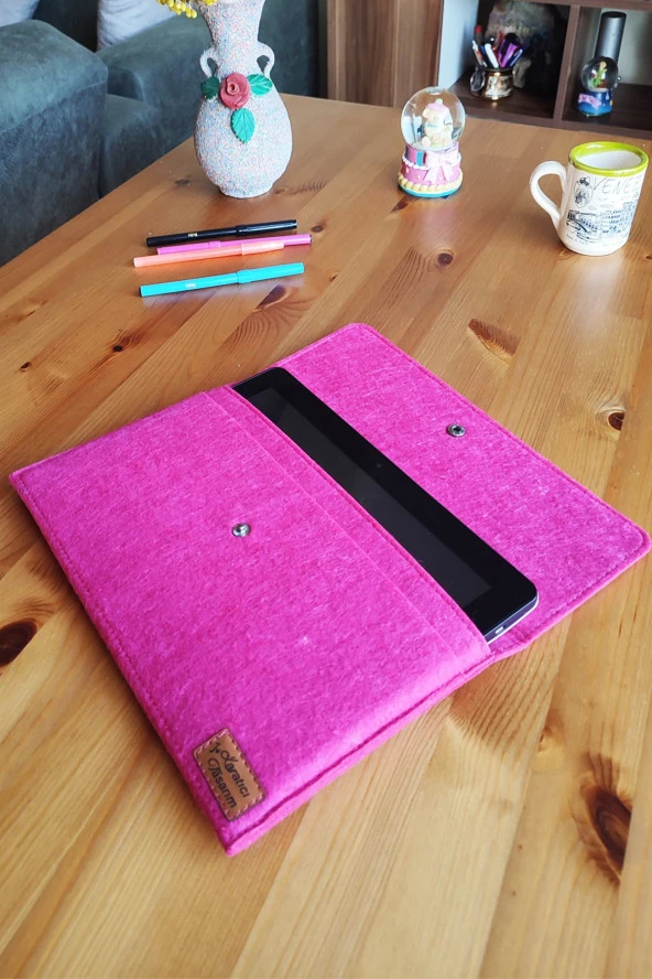 Keçe Tablet Kılıfı Fuşya Apple Samsung Asus Lenovo Casper Tüm Markalara Uyumlu ürün görseli