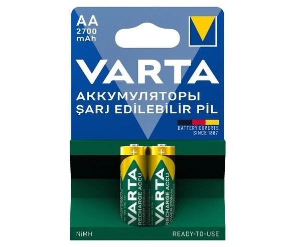 Varta 2700 mAh AA Şarj Edilebilir Pil (2 Adet)