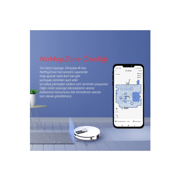 Yui S7 Plus Akıllı Çöp Istasyonlu Robot Vacuum & Mop Süpürge Beyaz(Yuı Türkiye Garantili) - 2