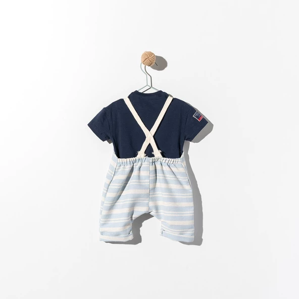 Babyhola Erkek Bebek Çocuk Bayramlık Salopet Tişört Takım 21055 - 2