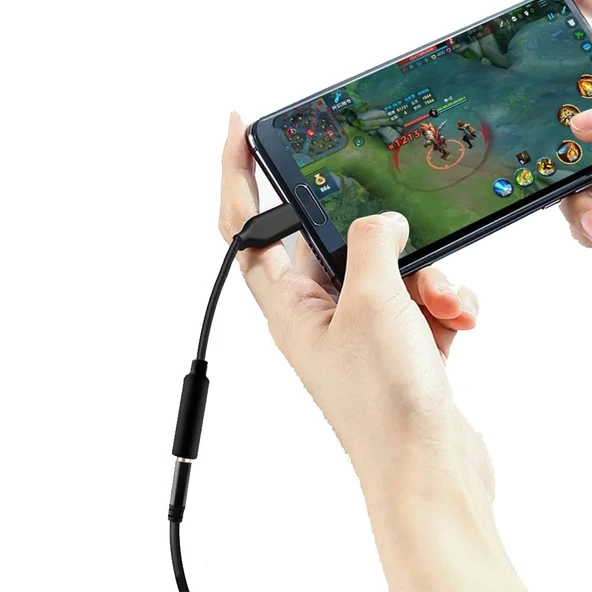 JH048 Type-C to 3.5 mm Siyah Kulaklık Aux Çeviri - 6