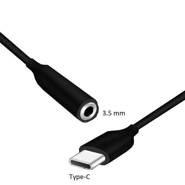 JH048 Type-C to 3.5 mm Siyah Kulaklık Aux Çeviri - 4