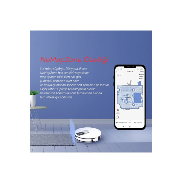 Yui S7 Nomopzone Özellikli Akıllı Robot Vacuum & Mop Süpürge Beyaz(Yuı Türkiye Garantili) - 2
