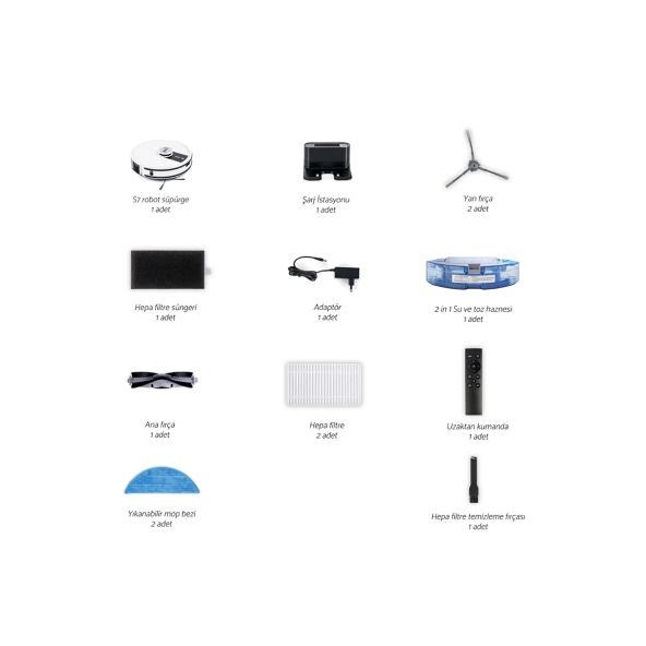 Yui S7 Nomopzone Özellikli Akıllı Robot Vacuum & Mop Süpürge Beyaz(Yuı Türkiye Garantili) - 8