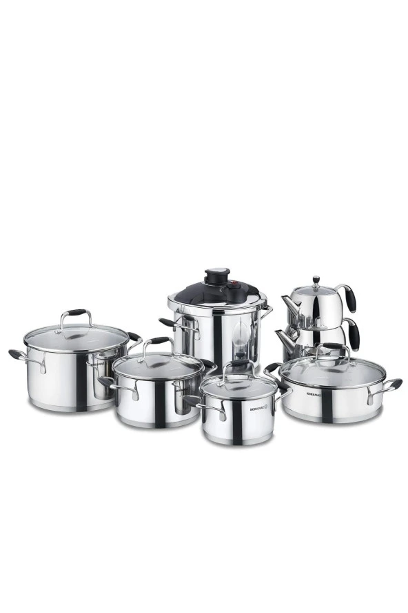 Korkmaz A1758 Flora 14 Parça Hiper Set Siyah ürün görseli