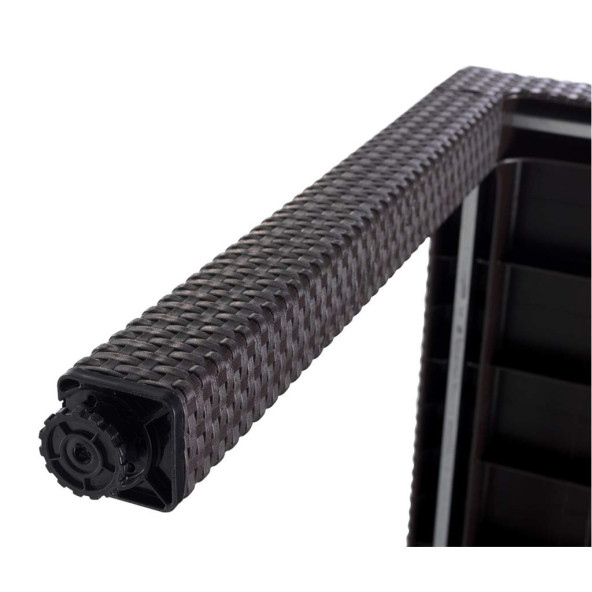 Novussi Liverno Rattan 6 Kişilik Masa Takımı Bahçe Takımı 90x150 Kahverengi - 7