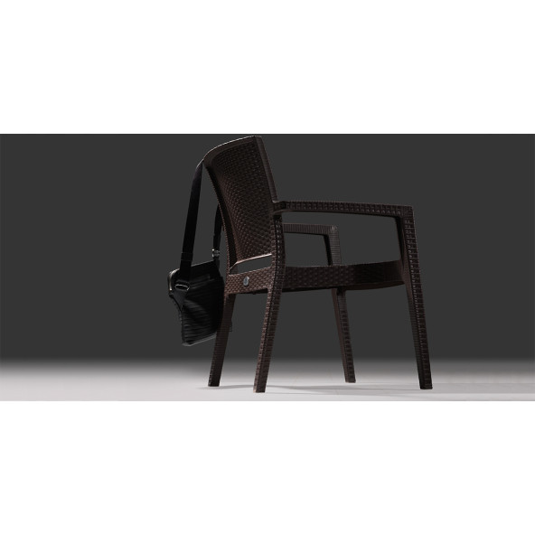 Novussi Liverno Rattan 6 Kişilik Masa Takımı Bahçe Takımı 90x150 Kahverengi - 10