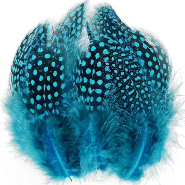100 PCS DECOR BLUE BIRD FEATHER 100 ADET PUANTİYELİ MAVİ SİYAH KUŞ TÜYÜ DEKOR MAVİ KUŞ TÜYÜ ürün görseli