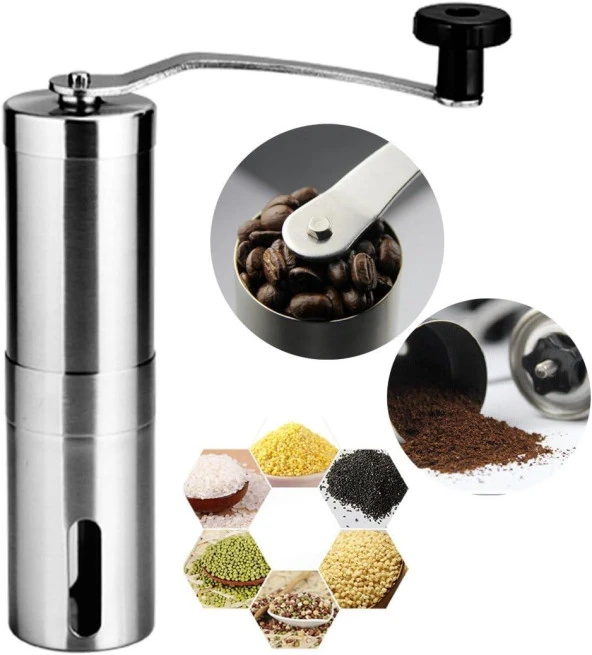 Valkyrie Paslanmaz Çelik Kahve Değirmeni Baharat Öğütücü Kademeli Seramik Dişli Manuel Coffee Grinder - 5