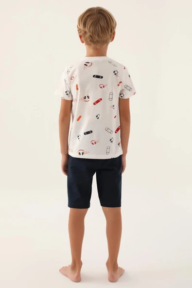 Arnetta Erkek Çocuk Krem Bermuda Pijama Takım 2984 - 3