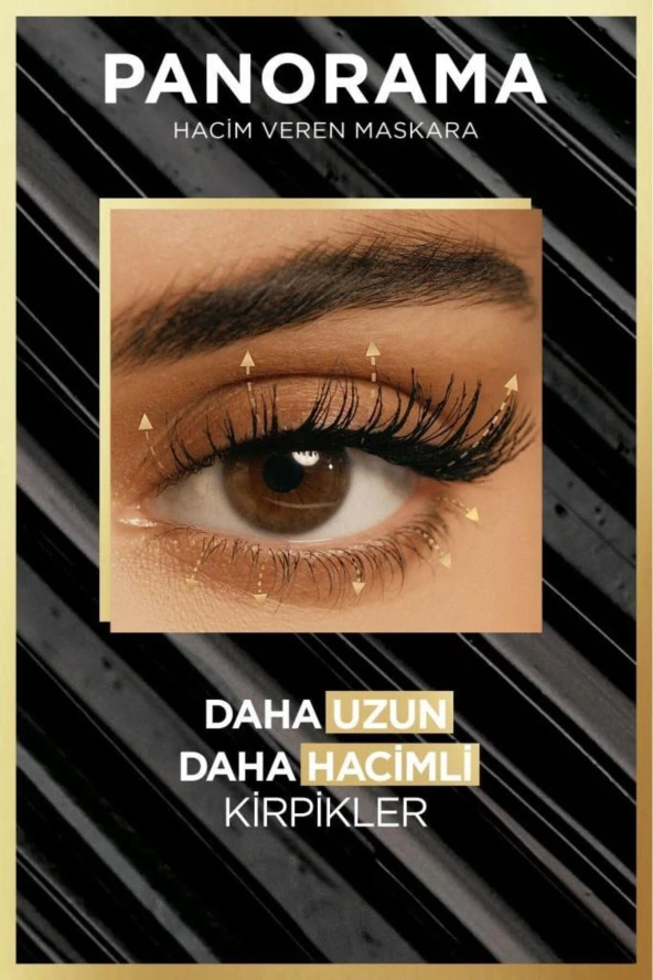 L'Oreal Paris Panorama Hacim Veren Maskara Siyah - Resim 3