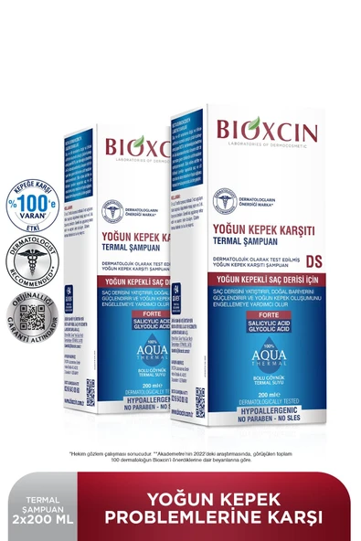 Aqua Thermal Ds Yoğun Kepeğe Karşı Etkili Şampuan 200 ml 2 Li Set
