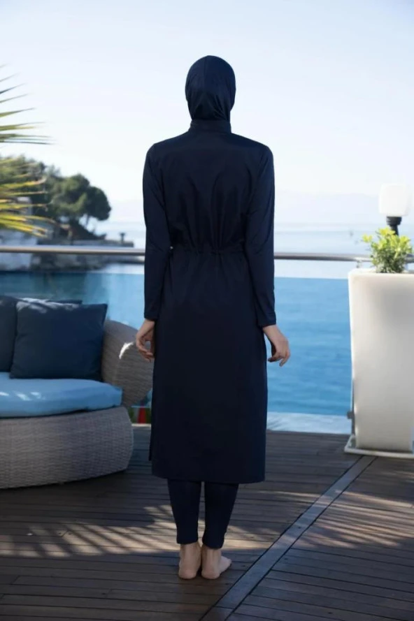 Estiva 22997 Lacivert Uzun Tam Boy Tesettür Mayo - Resim 7