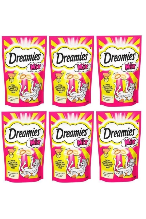 Dreamies Kedi Ödül Maması 60 Gr. X 6adet Mix Peynirli Ve Sığırlı