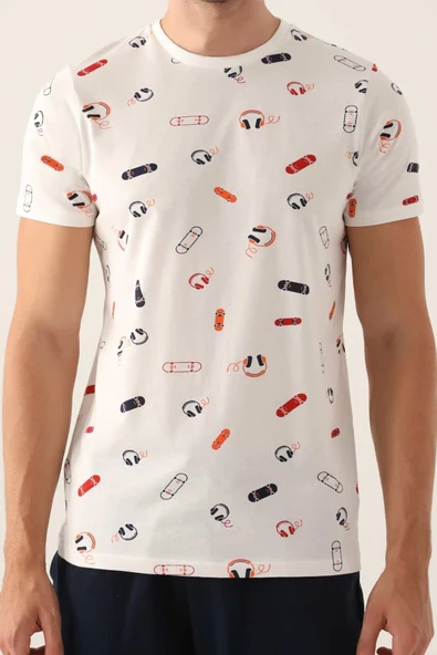 Arnetta Erkek Krem Bermuda Pijama Takımı 2984 - 2