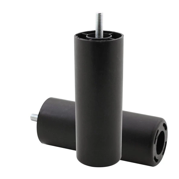 Mobilya Kanepe Koltuk Baza Yükseltici Yükseltme M8 Civatalı Vidalı Orta Destek Ayağı Ayak Siyah 14cm - 5