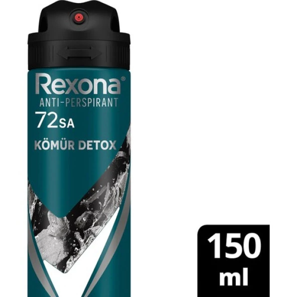 Rexona Men Erkek Sprey Deodorant Kömür Detox 72 Saat Kesintisiz Üstün Koruma 150 M