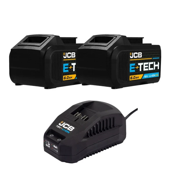 JCB 18 V 6.0 Ah Lithium-Ion Batarya ve Şarj Cihazı Seti