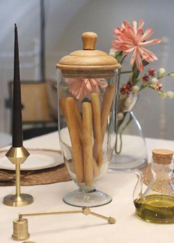 The Mia Madera Ayaklı Kurabiye Kavanozu 28x13x13 cm CAM0381 - 2