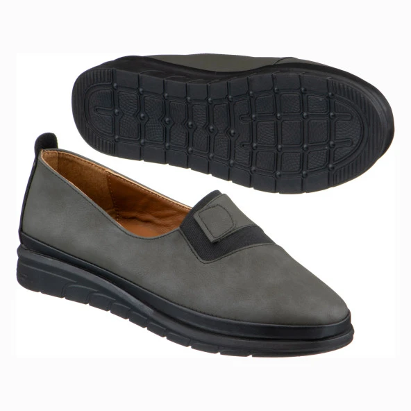 Yeşil Siyah Lastik Detaylı Kadın Ayakkabı - 2