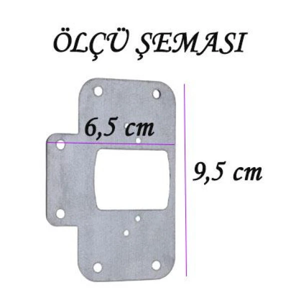 Dolap Kapak Taş Menteşe Tamir Sacı Pratik Onarım Kiti Krom Metal Yuva Tablası 6.5 x 9 cm (6 ADET) - Resim 2