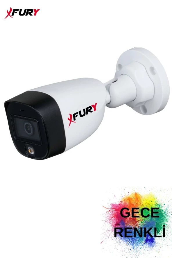 FURY Gece Renkli  5mp Lens 2Mp 1080p Full HD Suya Dayanıklı Güvenlik Kamerası Ultra Led Renkli Gece Görüş - 2