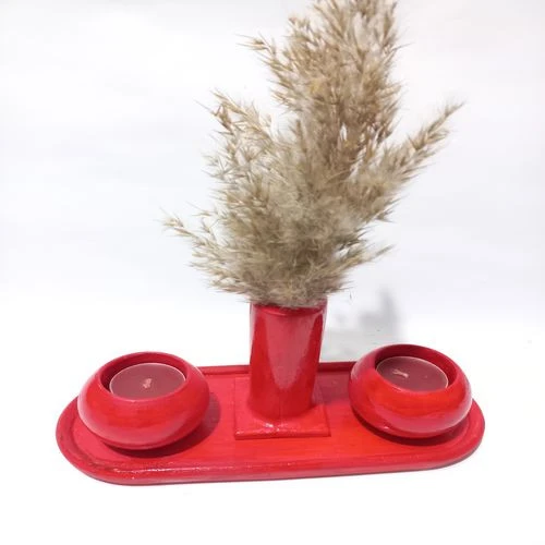 SUTUN VAZO TABAKLI MUMLUK SET RANDOM - Resim 2