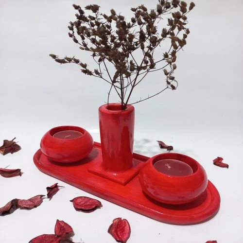 SUTUN VAZO TABAKLI MUMLUK SET RANDOM - Resim 3