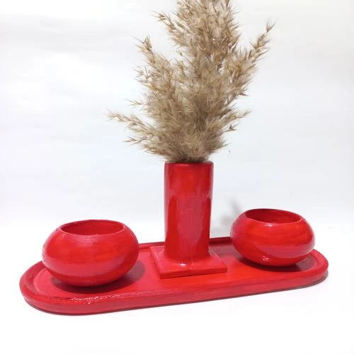 SUTUN VAZO TABAKLI MUMLUK SET RANDOM ürün görseli 1