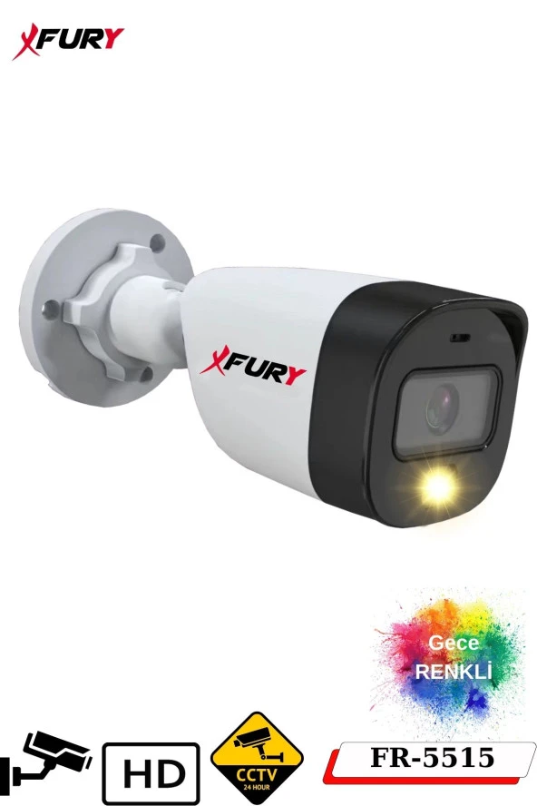 FURY 3 Kameralı 5Mp Lens 2 Mp Görüntü Gece Renkli Full Hd Ultra Led Akıllı Güvenlik Kamerası Seti 1 TB - 4
