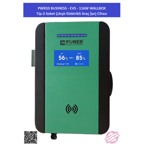 PWR33 BUSINESS-EVS-11 kW WALLBOX - TİP2 SOKET ÇIKIŞLI ELEKTRİKLİ ARAÇ ŞARJ CİHAZI - 9