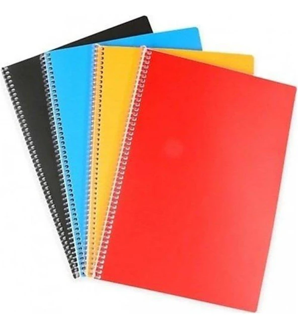 Komeks Spiralli Defter Plastik Kapak Çizgisiz 72 Yaprak A4 (12 Li Paket)