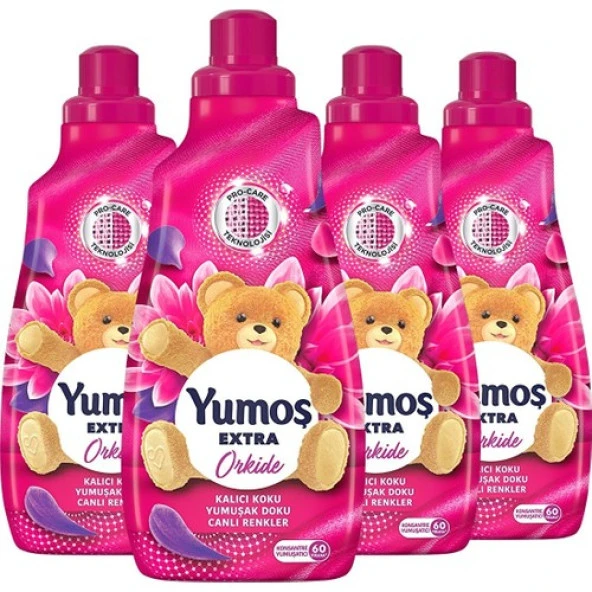 Yumoş Extra Konsantre Çamaşır Yumuşatıcısı Orkide 1440 ml 60 Yıkama x 4'lü