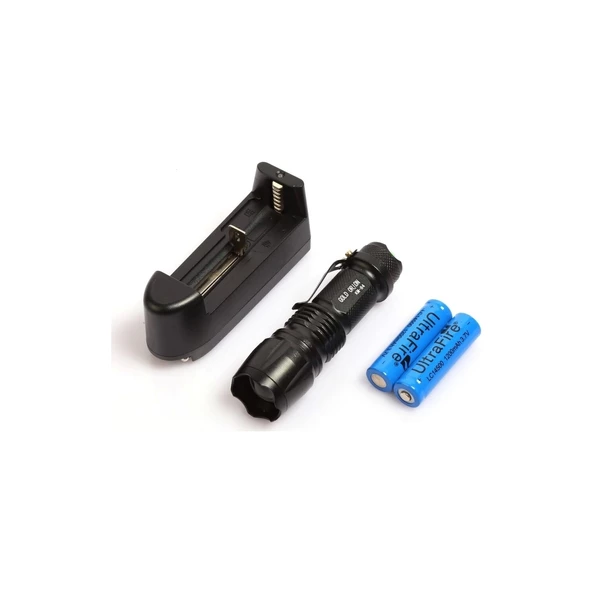 Gold Orion Km-84 Tasarruflu Şarjlı Zoomlu Metal El Feneri Kemer Klipsli - Resim 4