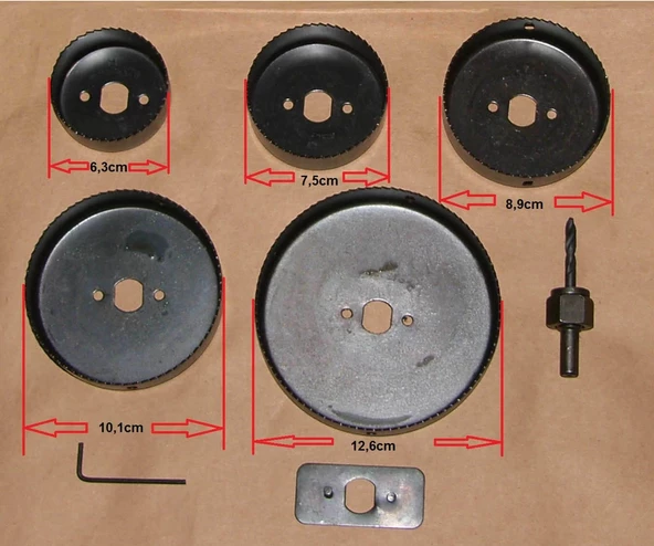 8 Parça Karbon Çelik-panç-delik Açma Testere Seti - Resim 2