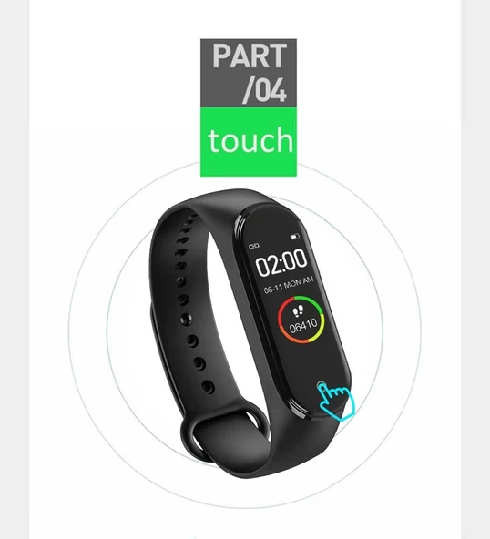 M4 Akıllı Saat Bileklik Kalp Hızı Kan Basıncı Nabız Pedometre Smart Watch - 2