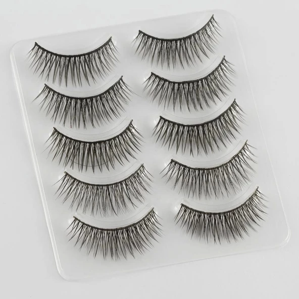 4 Parça Kirpik Seti Takma Kirpik Takımı 5li Kirpik Set Kirpik Kıvırıcı Kirpik Yapıştırıcı Rimel Maskara Fırçası - 2