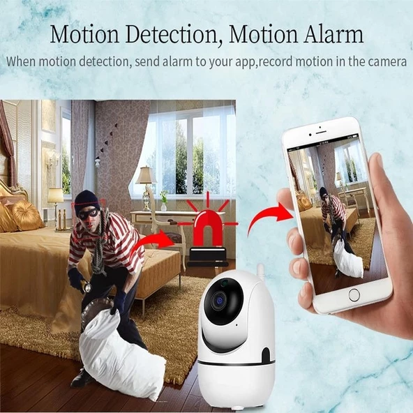 Ev Güvenlik 1080p Wifi Akıllı Kamera Bebek Monitör Hareket Algılama Sesli Alarm Ses Dinleme Gece Görüş Tf Kart Bulut Dep - 4