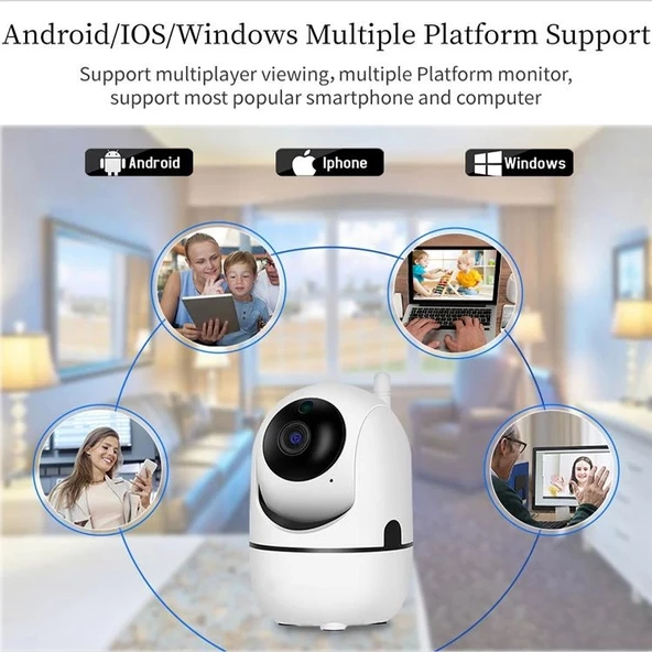 Ev Güvenlik 1080p Wifi Akıllı Kamera Bebek Monitör Hareket Algılama Sesli Alarm Ses Dinleme Gece Görüş Tf Kart Bulut Dep - 3