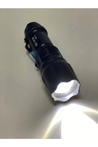 Gold Orion Km-84 Tasarruflu Şarjlı Zoomlu Metal El Feneri Kemer Klipsli - Resim 2