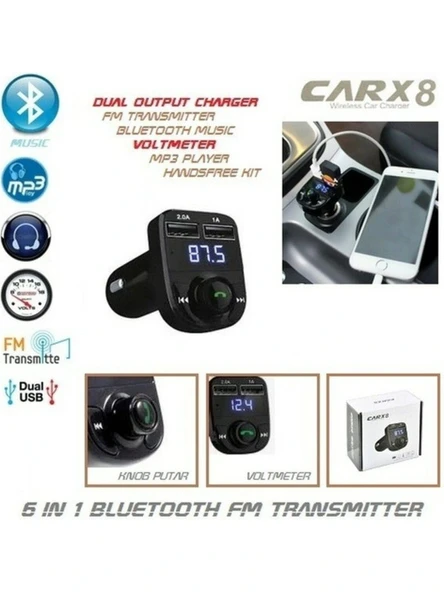 Bluetooth Fm Transmitter Car X8 - Resim 2