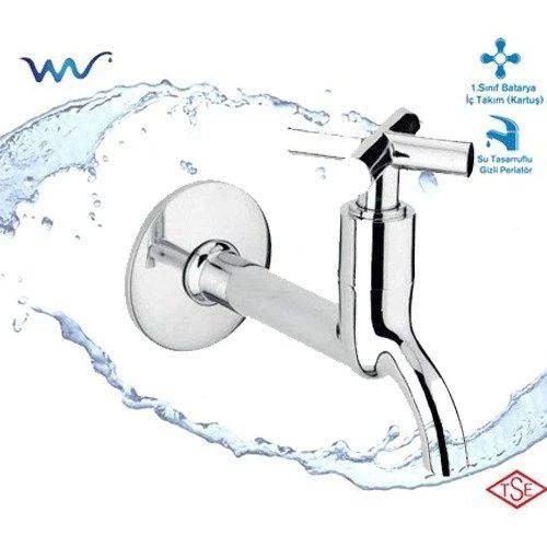 Artı Aç Kapa 4 Kollu Krom Çevirveli Musluk Duvardan Tek Girişli - 2